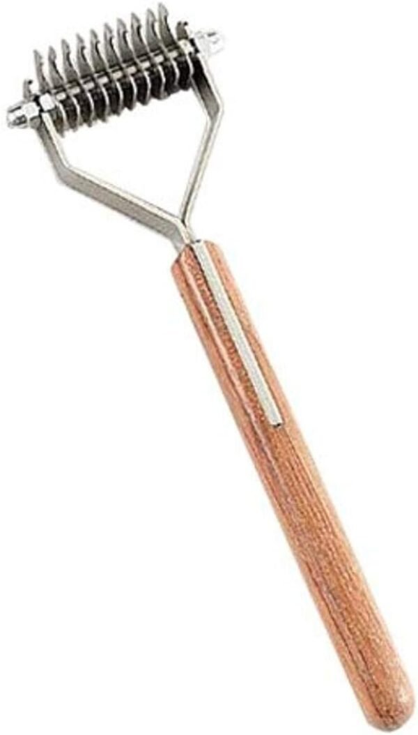 Double Wide Dematting Rake – 30-Blade Undercoat Tool for Thick-Coated Dogs & Cats - Image 2